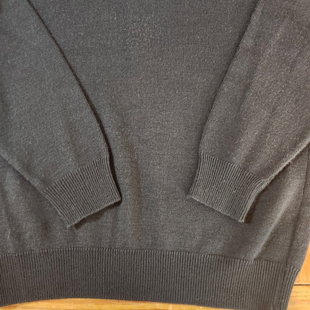 Lacoste Sport Men's V-Neck Wool Blend Navy Blue‎ Sweater Logo XL 6 Alligator - Picture 7 of 9